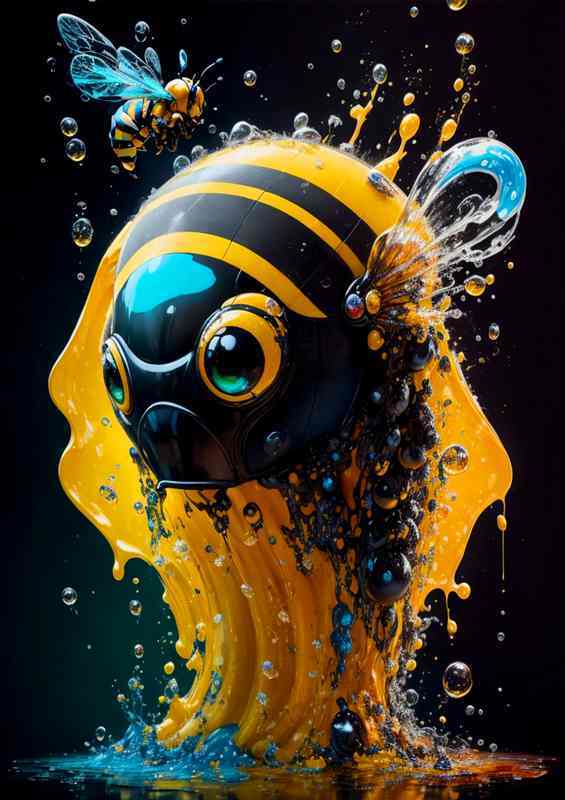 Intelegent bees with a splash of colour | Poster