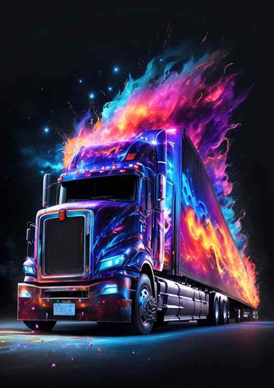 Luxury Truck Striking Splash Art Design | Poster
