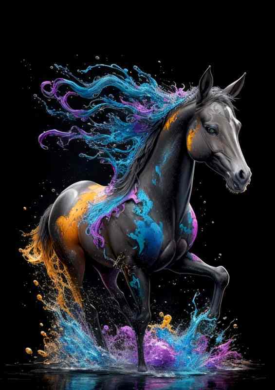 Painted Hooves in Motion | Metal Poster