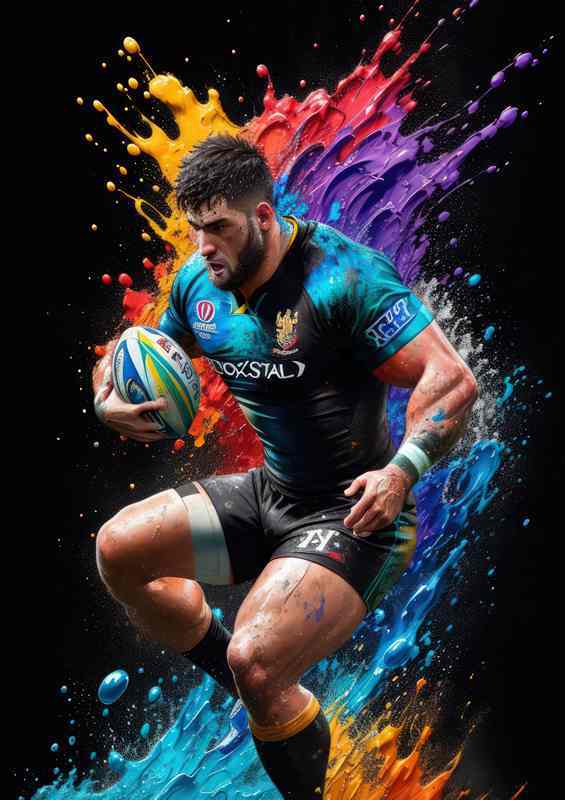 Rugby Visionary Colorful Splash Artistry | Di-Bond
