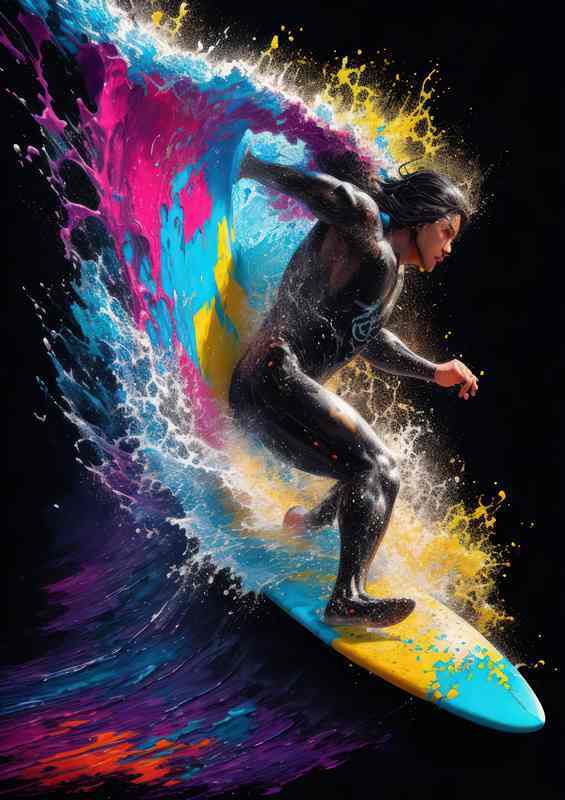 Spectacular Surfing Symphony Splash Art | Canvas