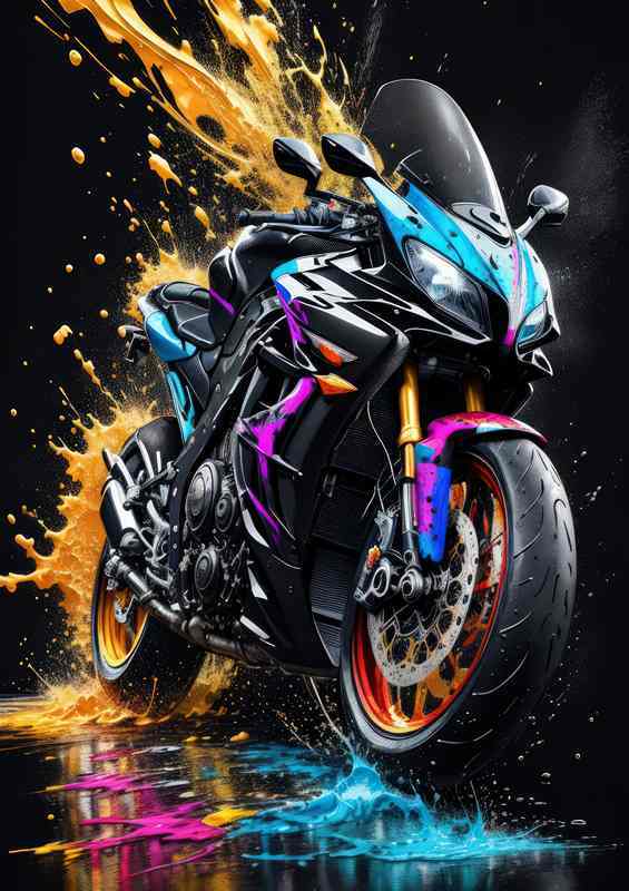 Speed Queen Dynamic Car Splash Artistry | Metal Poster