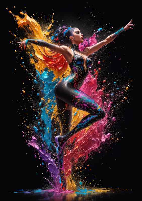 Striking Dancing Girl Splash Art Extravaganza | Canvas