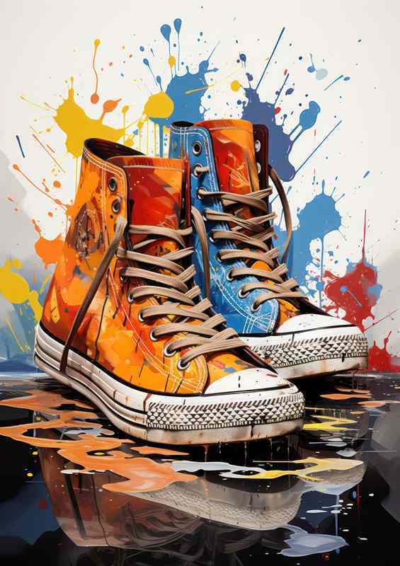 Striking Sneekers Splash Image | Canvas