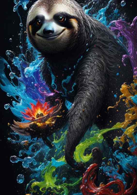 Tranquil Tones of the Sloth | Metal Poster