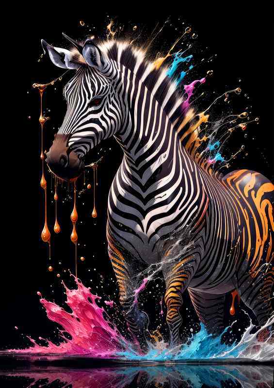 Zebra a world of rainbows | Canvas