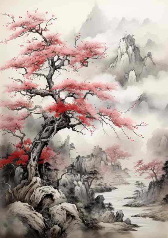 Cherry Blossom Mountain | Canvas