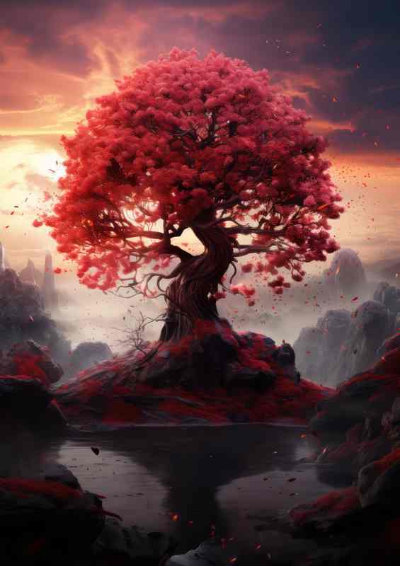 Crimson Elegance In Majesty | Poster