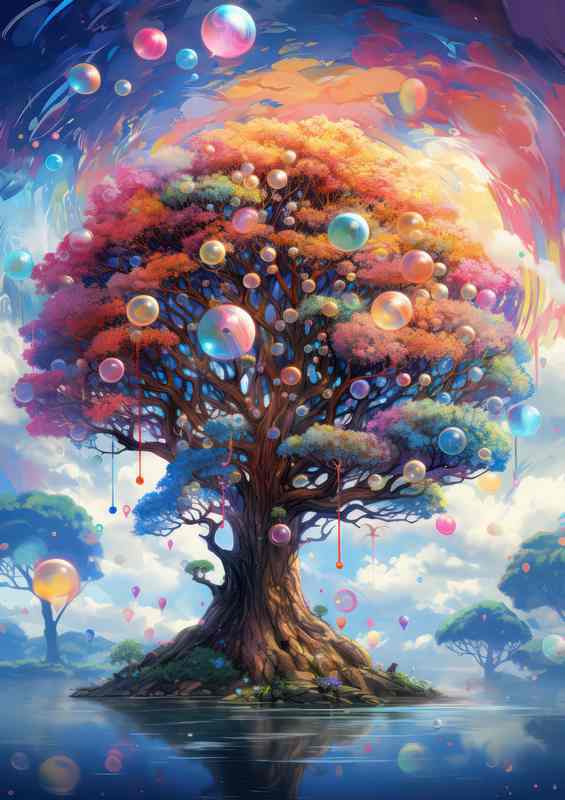 Hubble Bubble Multi Coloured Bubble Tree | Di-Bond
