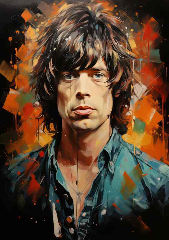 Mick Jagger Very colourful | Poster