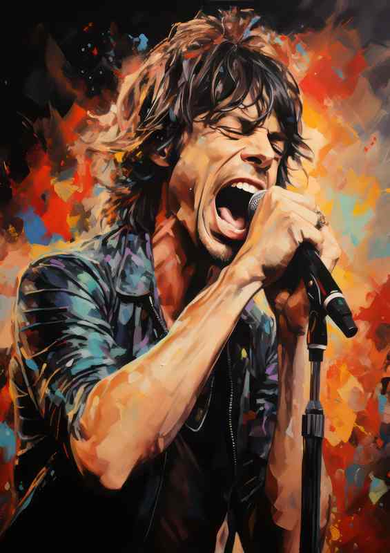 Mick Jagger Very colourful splash of art | Canvas
