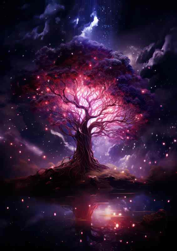 Night Sky Silouhette A Dream State | Metal Poster