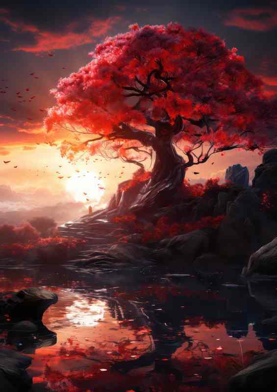 Red Rooted Fantasy | Di-Bond