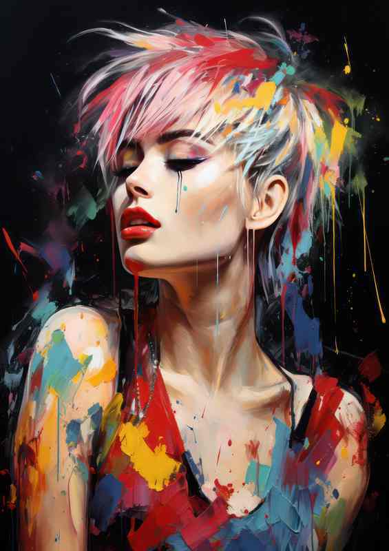 Miley Cyrus Very colourfu art | Poster