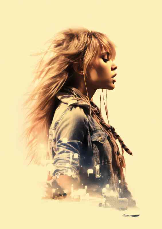 Miley Cyrus double exposure style art | Poster