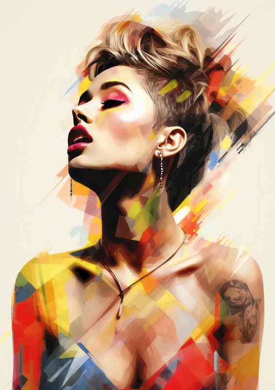 Miley Cyrus then and now abstract | Canvas