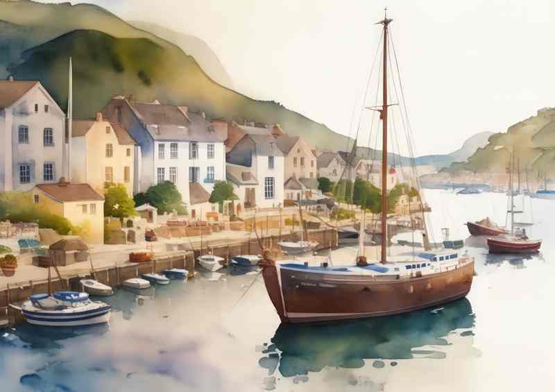 A Splash of Charm Colorful Harbor Town | Di-Bond