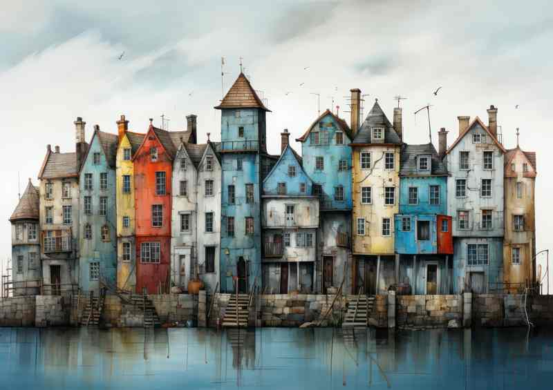 A Town On The Edge Of The Water | Canvas