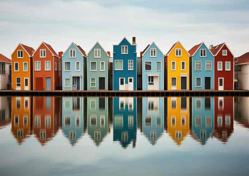 Architectural Seaside Vibrance | Metal Poster