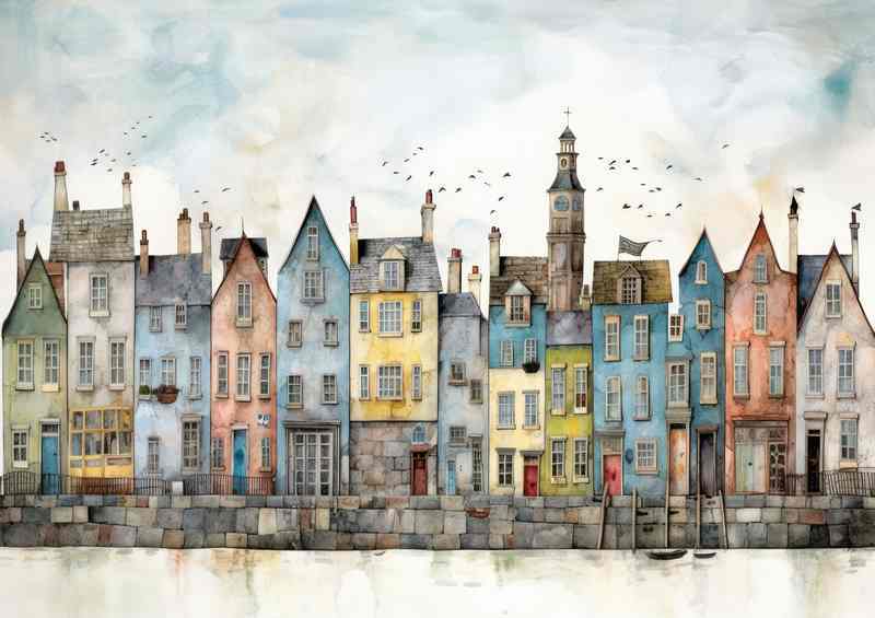 Crooked Town Houses | Metal Poster