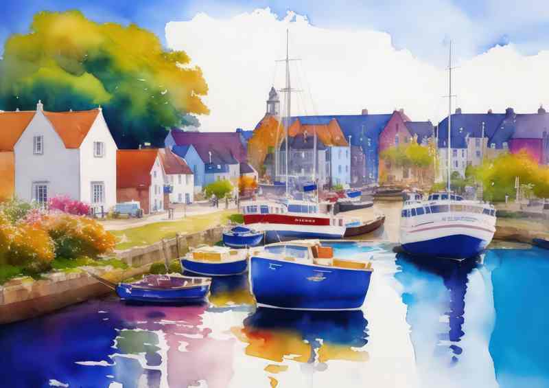 Harbour front Bliss Colorful Townscape | Di-Bond