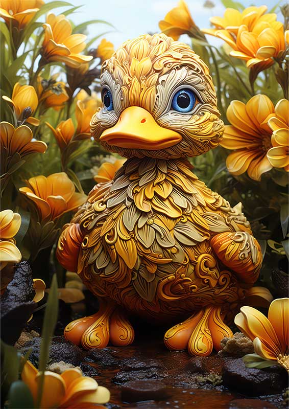 Duck From The Beyond In Yellow | Canvas