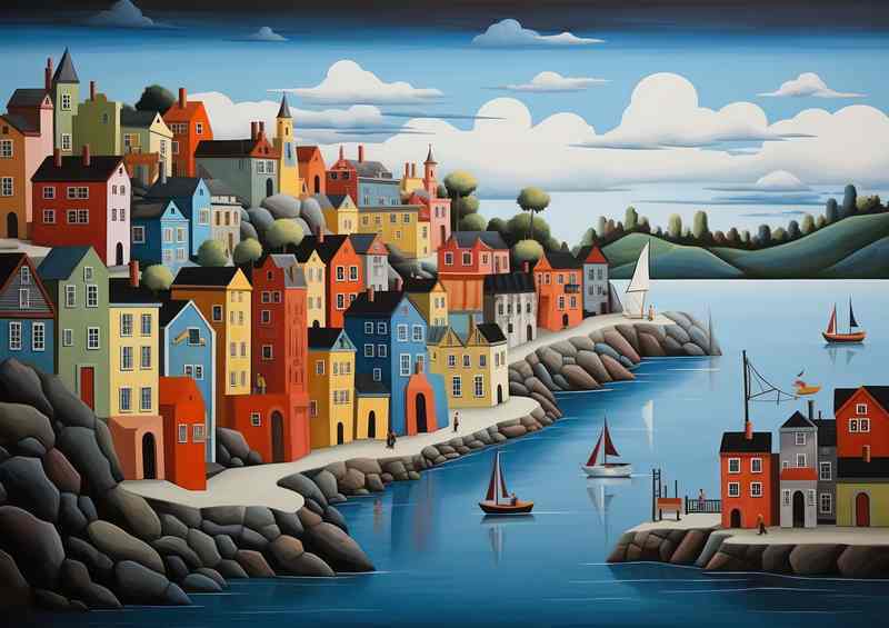 Serene Water front dwellings | Poster