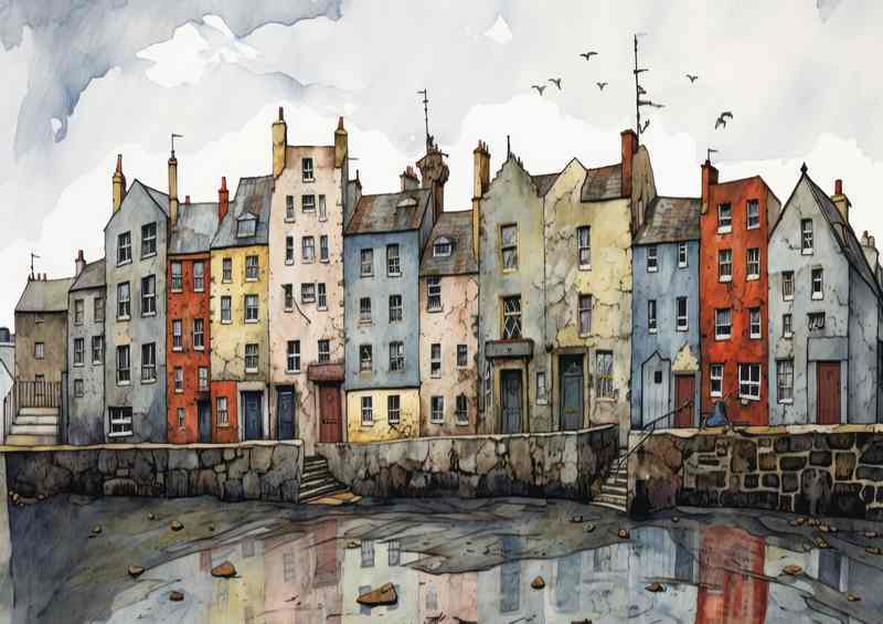 The Narrow Town Houses | Canvas