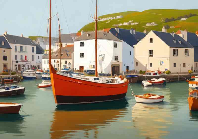 Waters Edge Whimsy Vibrant Town Art | Di-Bond