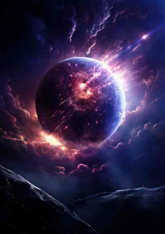 Visionary Cosmos Unique Space Illustration | Metal Poster