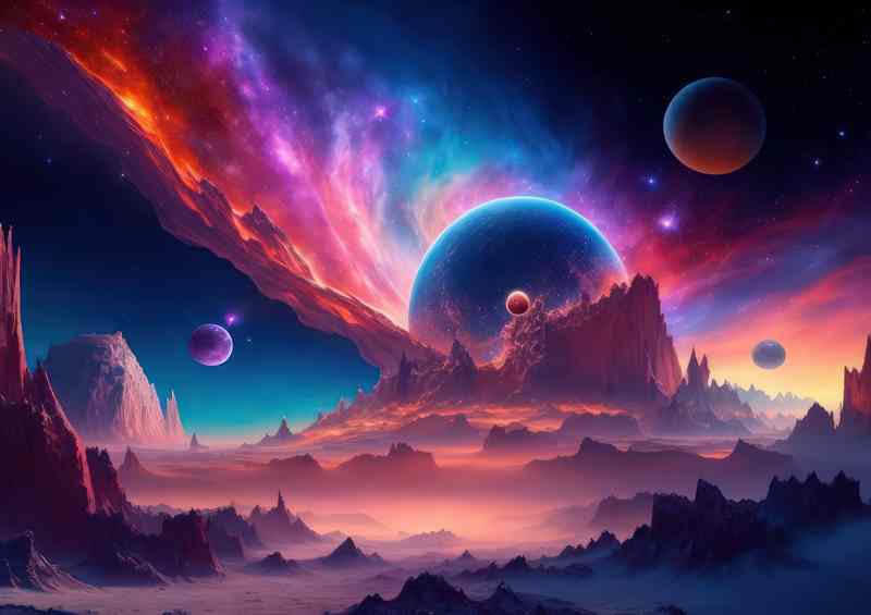 Celestial Elegance Artistic Space Exploration | Poster