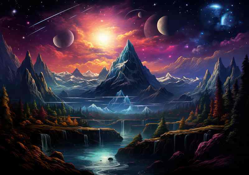 Majestic Interstellar Art Elegant Galaxy | Metal Poster