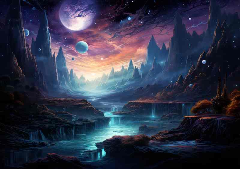 Radiant Space Scenes Beautiful Universe | Metal Poster