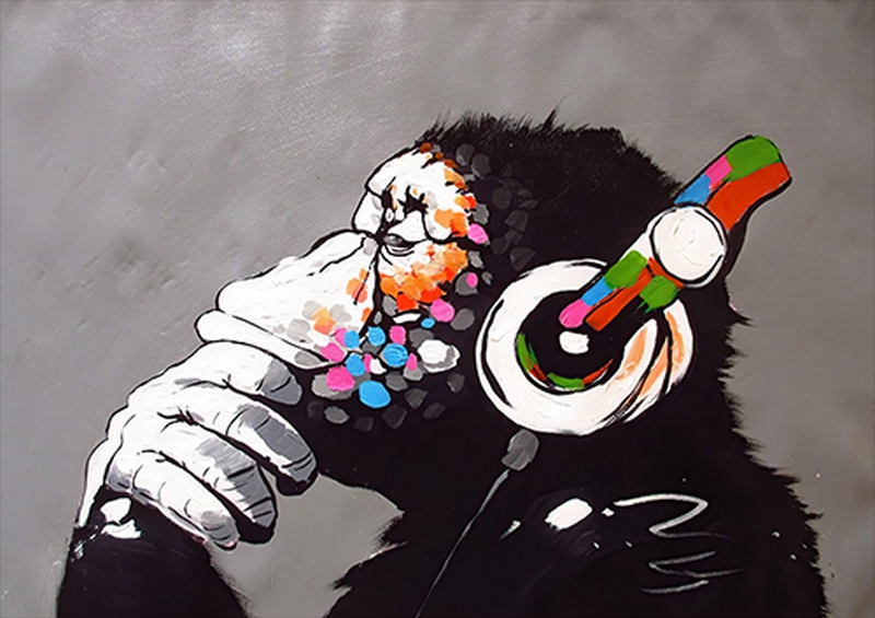 Thinking Monkry DJ | Canvas