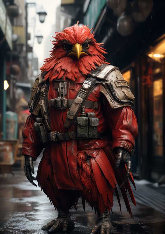 Cherry The Chicken Rocking His Leather Look Style | Canvas