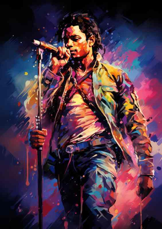 The King Michael Jackson rocking the mic | Poster