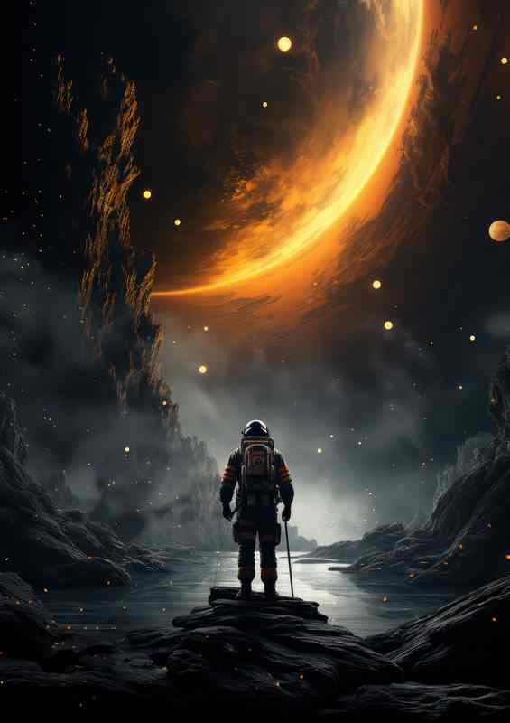 Galactic Solitude Lone Explorer in the Cosmos | Poster