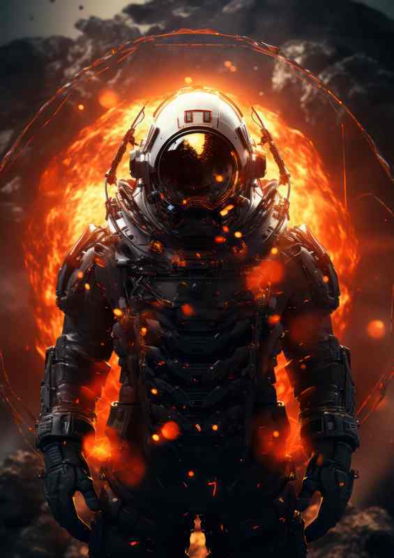 Infinite Explorer Mans Journey through the Cosmos | Metal Poster