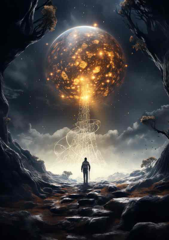 Interstellar Drift Solitary Explorer in Space | Metal Poster