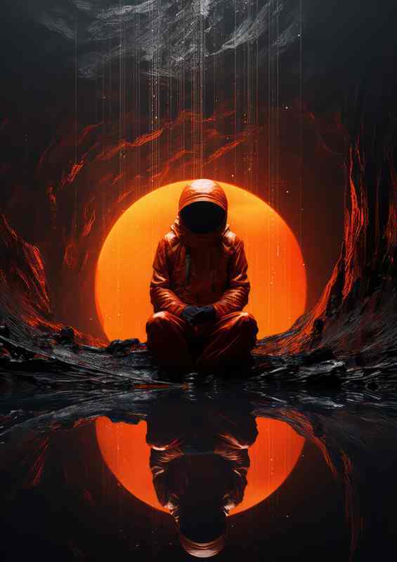 Journey Beyond Man in Spacesuit Explores the Cosmos | Metal Poster