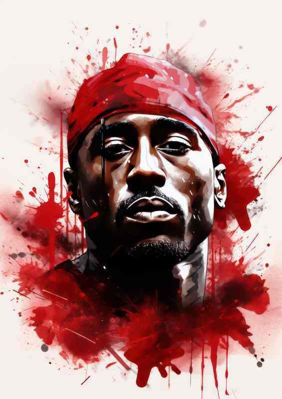 Tupac just a little splash of red | Canvas