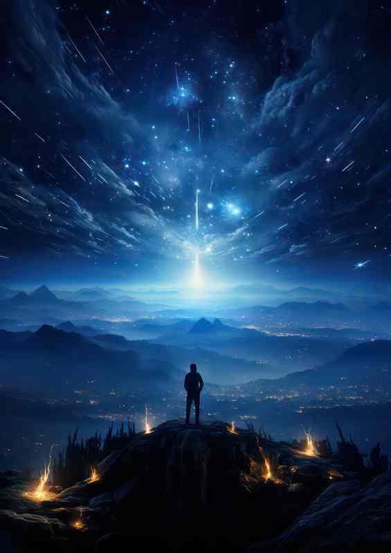 Stars and Solitude Lone Explorer in the Universe | Poster