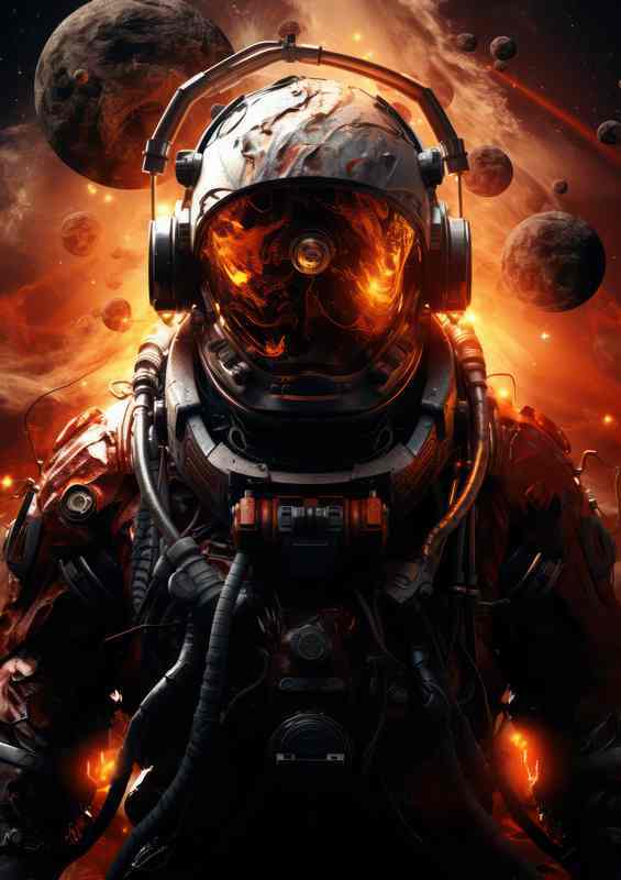 Stellar Solitude Lone Astronaut in the Universe | Metal Poster