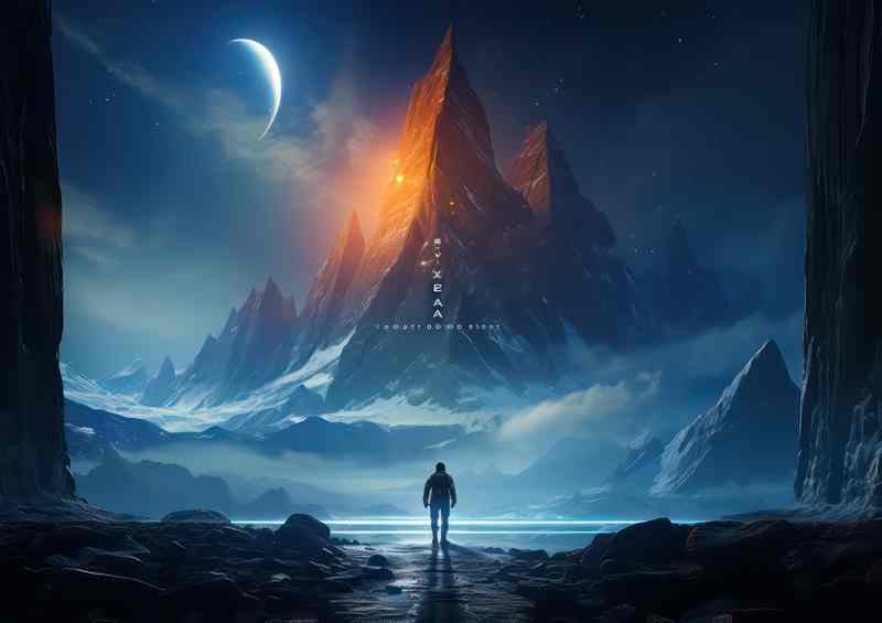 Interstellar Wanderer Mans Solo Journey in Space | Canvas