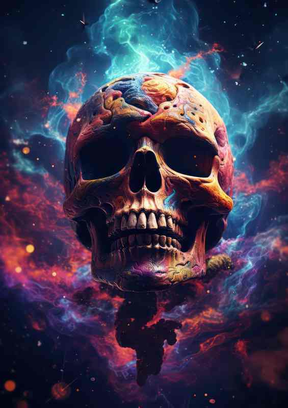 A Skull from outer space smoking | Poster