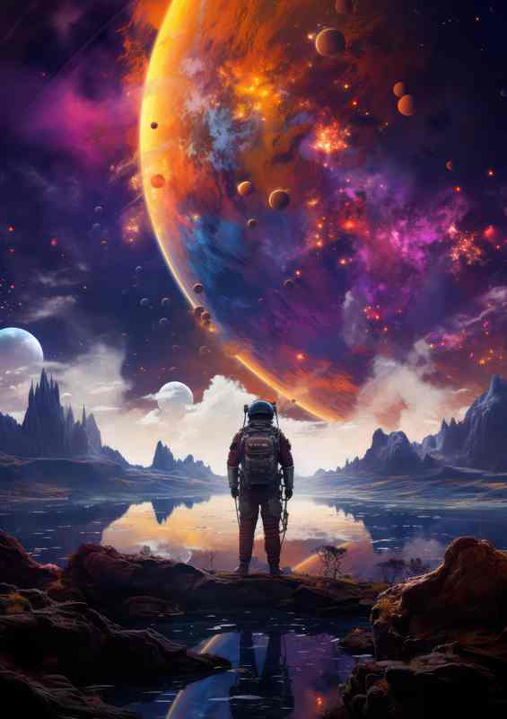Celestial Sojourner Astronaut in the Infinite Expanse | Di-Bond