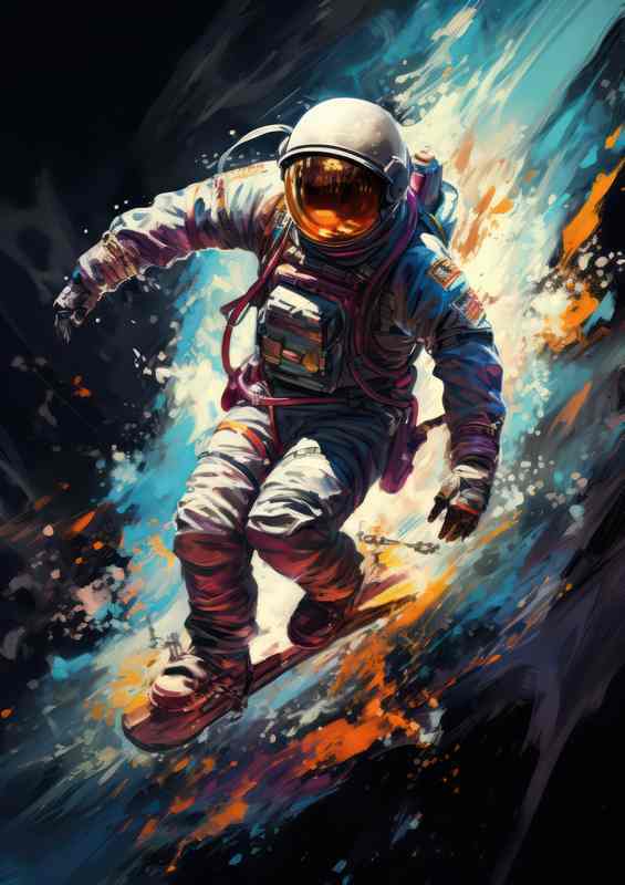 Celestial Voyage Astronauts Exploration of the Universe | Metal Poster