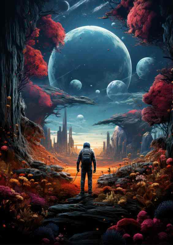 Cosmic Frontiersman Exploration of Unknown Realms | Metal Poster