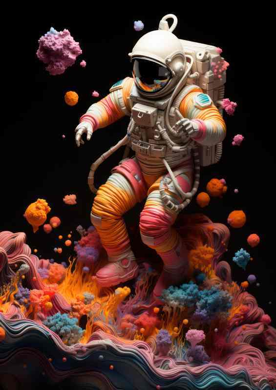 Eternal Voyager Astronauts Exploration of the Stars | Metal Poster