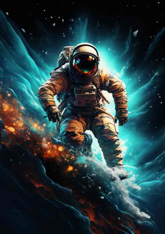 Galactic Sojourn Astronauts Voyage through the Stars | Canvas